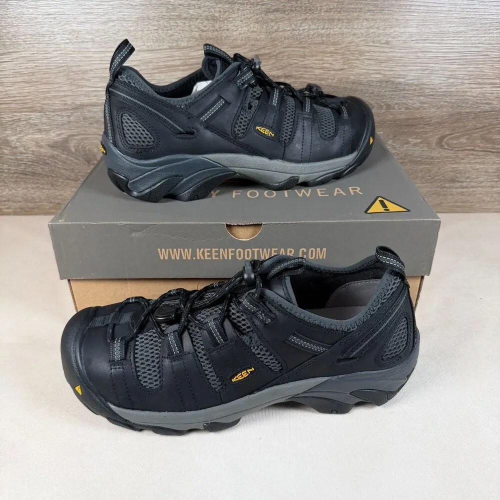 KEEN Utility Atlanta Cool Steel Toe Work Shoes Men’s 11.5 EE Wide Black NIB